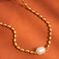 Vigne 18K Gold Pearl Ball Chain Necklace