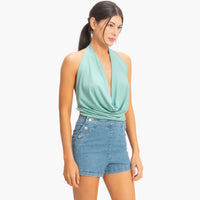 Draped Halter Neck Top