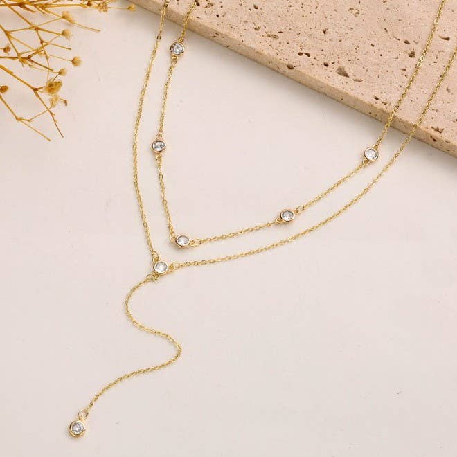 Double Layered Lariat Necklace