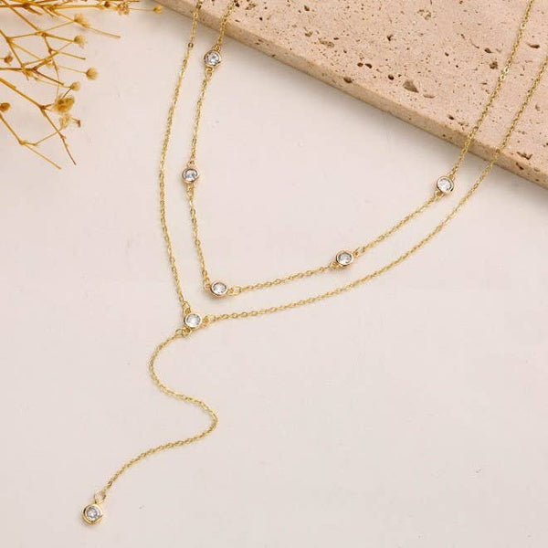 Double Layered Lariat Necklace