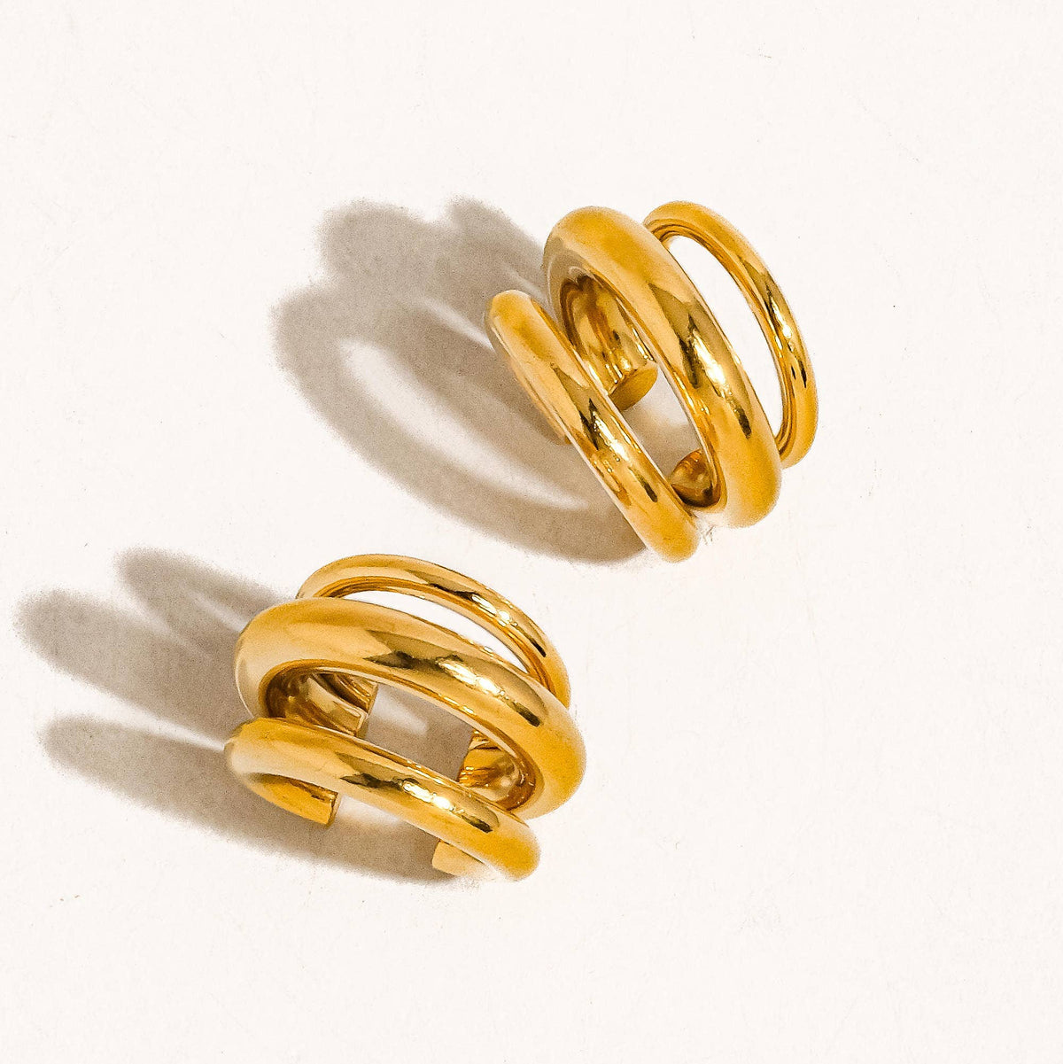 Ames 18K Gold Non-Tarnish Trilayer C Hoop Ear Cuff