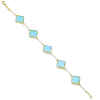 Enamel Flower Link Bracelet