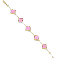 Enamel Flower Link Bracelet