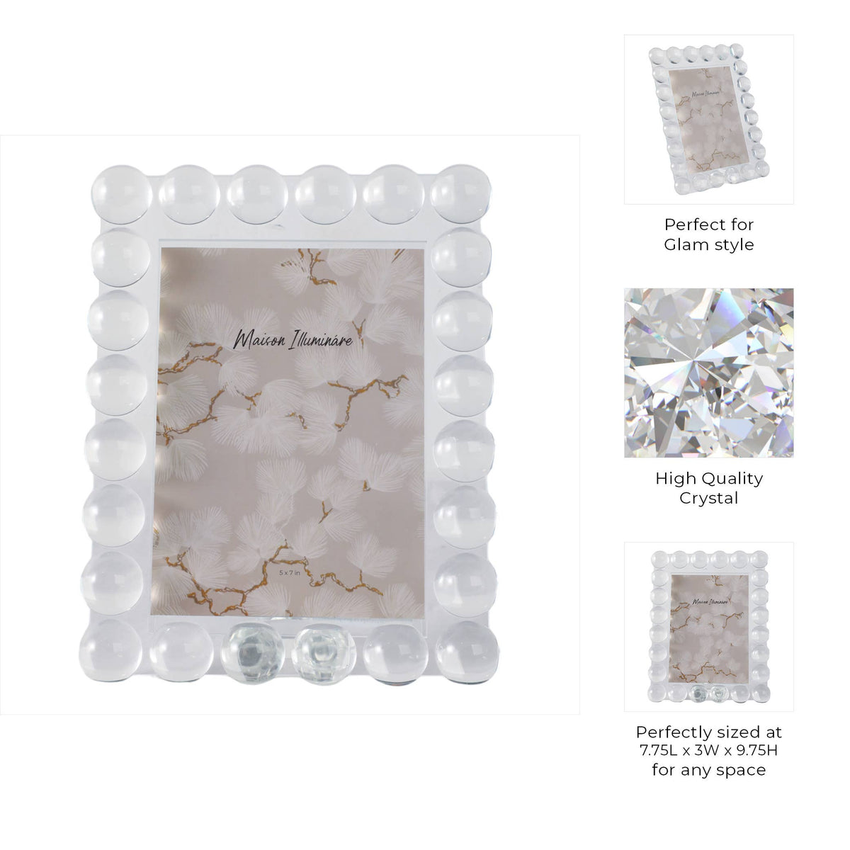 Crystal Bubble Spherical Border Photo Frame - 5x7 in.