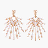 Pearl Sunburst Statement Drop Earrings