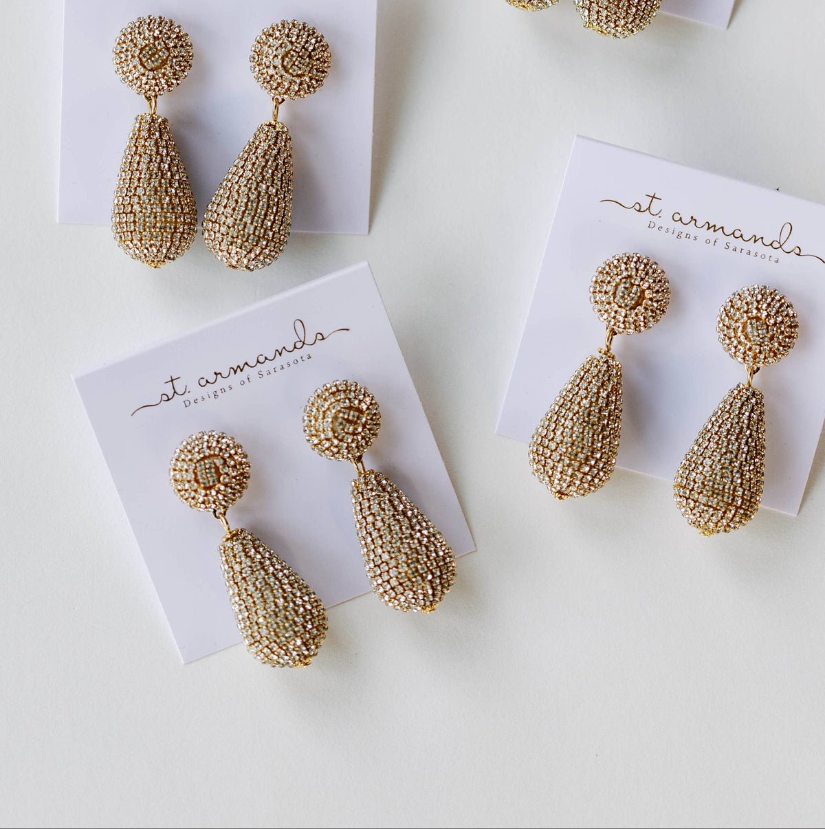 Rhinestone Wrapped Lido Drop Statement Earrings