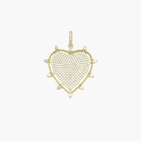 Micro Pavé Gold Spike Heart Charm