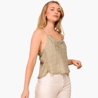 Ariana Cowl Neck Open Back Satin Top