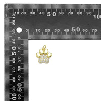 Pavé Studded Paw Print Charm