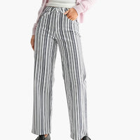 Stripe High Rise Vintage Straight Jeans
