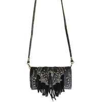 Lace Fringe Trifold Crossbody Wallet