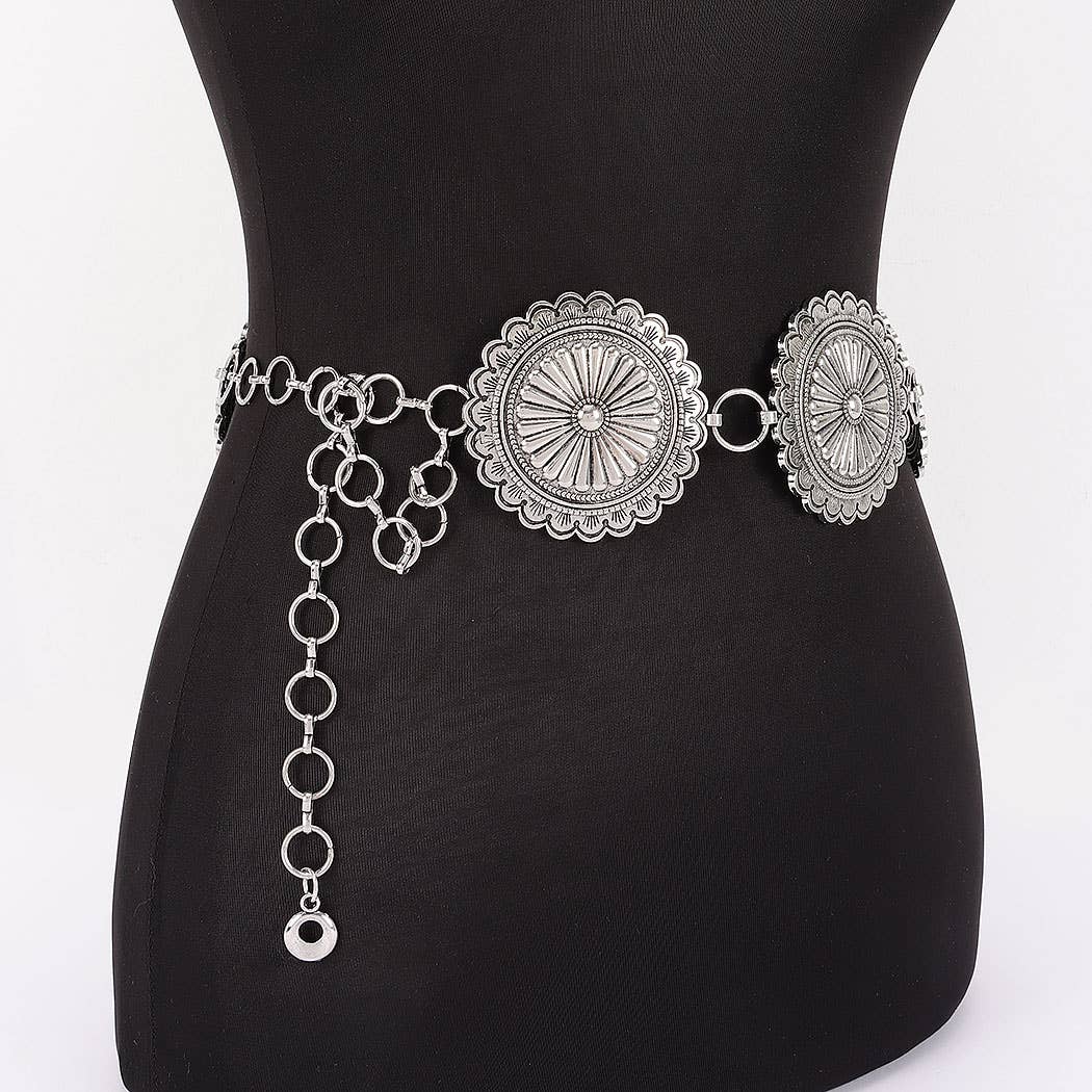 Silver Vintage Metal Chain Belt