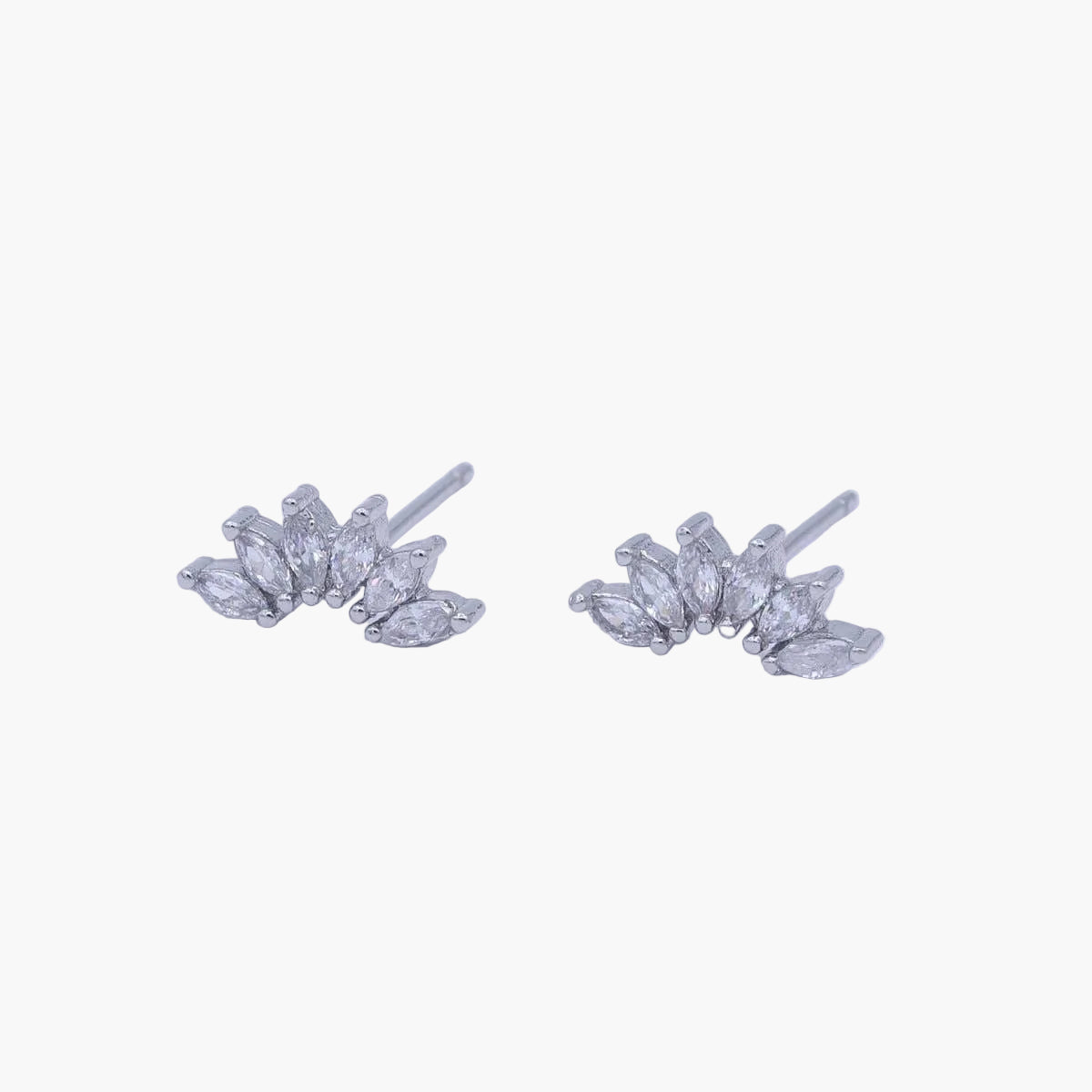 White Gold Filled Marquise Cluster Stud Earrings