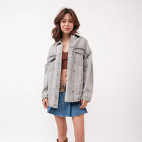 Grey Oversized Denim Jacket