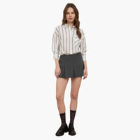 Ivory Stripe Pattern Button Down Shirt