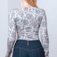 Multicolored Floral Printed Long Sleeve Top