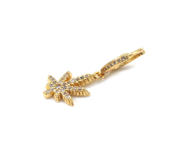 Gold Leaf Hoop Earrings