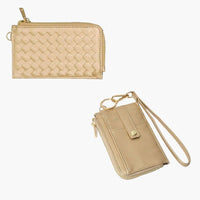 Woven Slim Cardholder Wallet With Wristlet