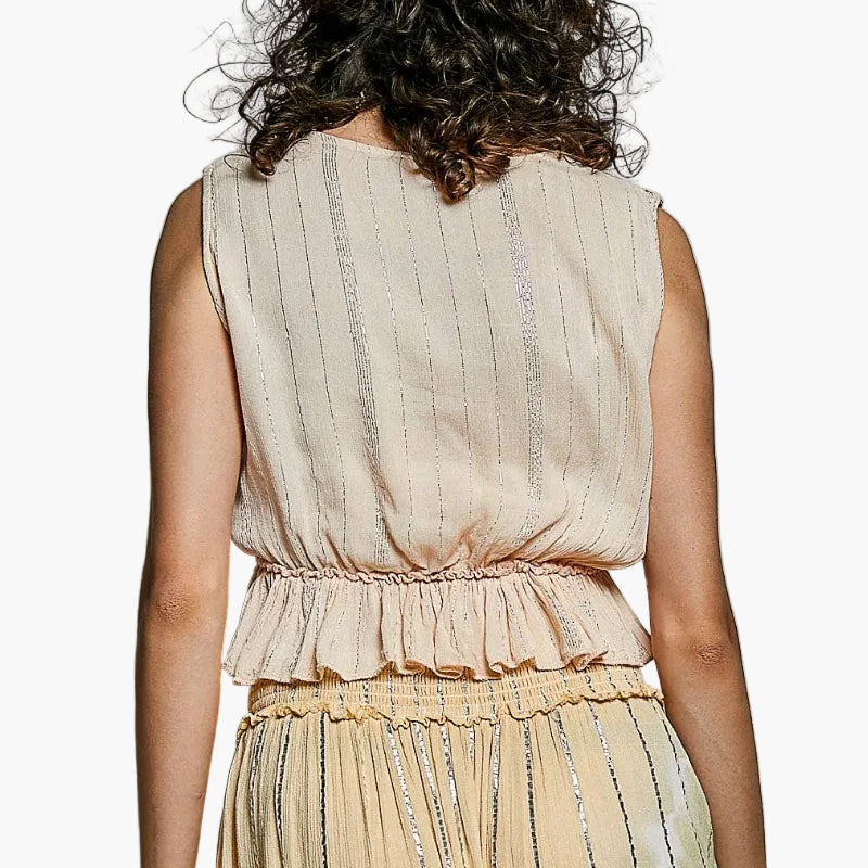 Front Tie Sleeveless Tassel Boho Top