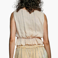 Front Tie Sleeveless Tassel Boho Top