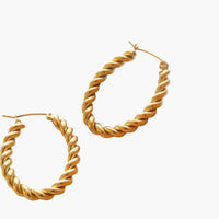 Brook Gold Braided Hoop Earring