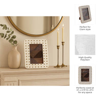 Ivory/Gold Resin Brass Dot Picture Frame - 4x6 in.