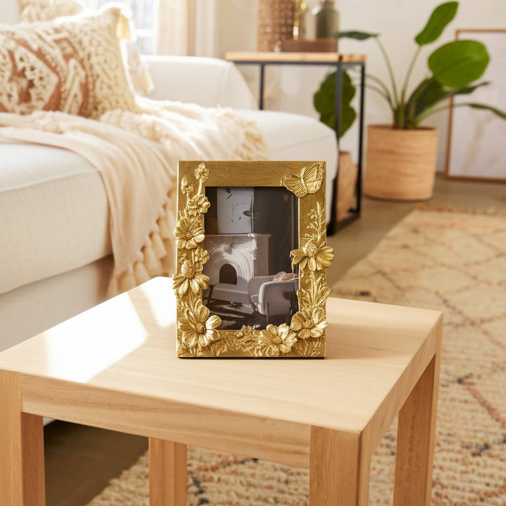 Gold Resin Boho Picture Frame - 4x6 in.