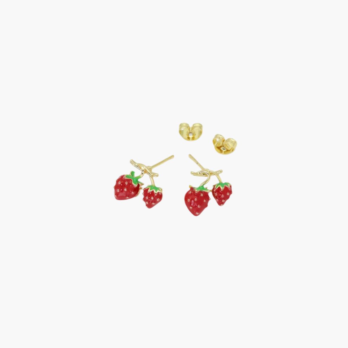 Enamel Strawberry Stud Earrings