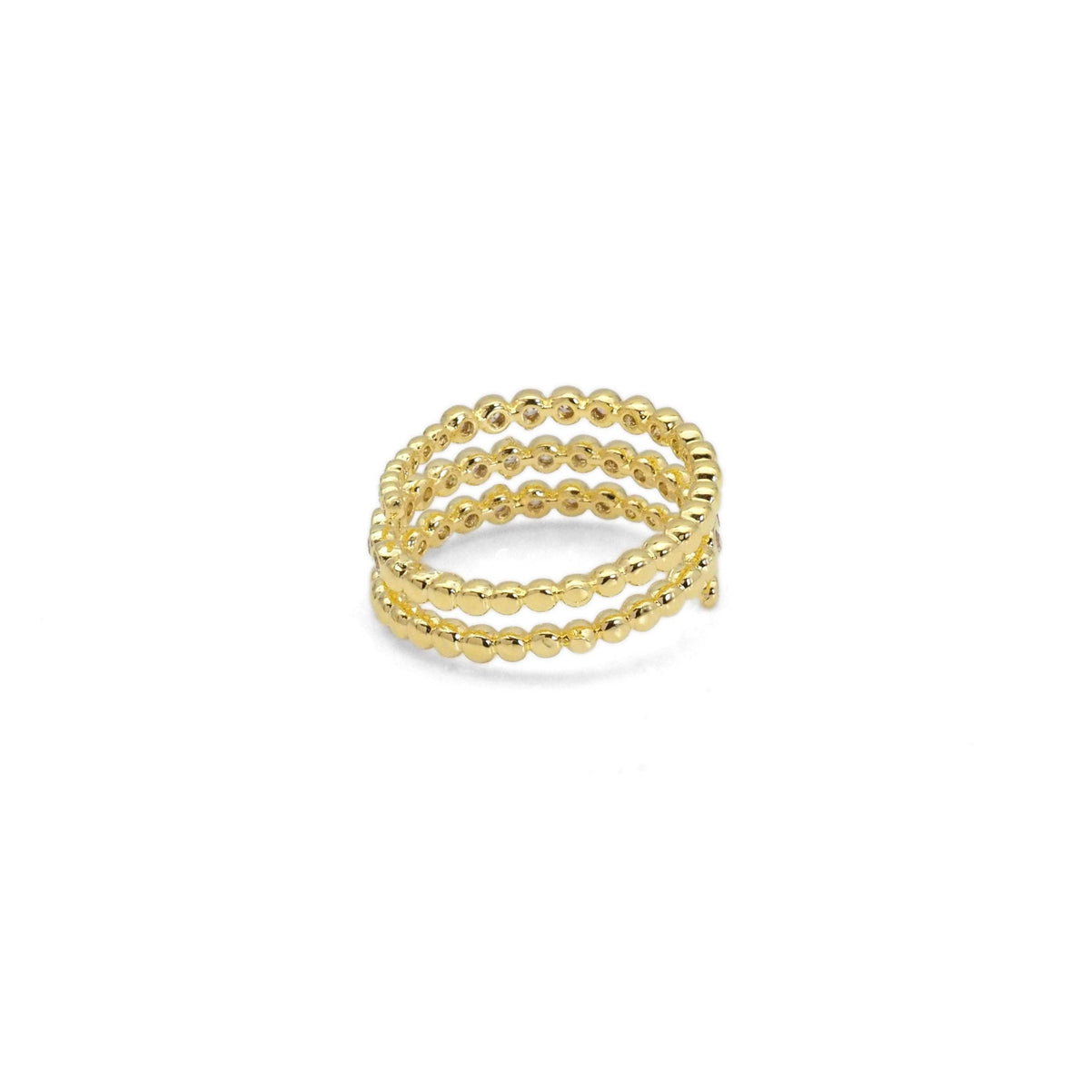 CZ Three Lines Wrap Adjustable Ring