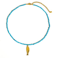 Sasha 18K Gold Non-Tarnish Fish Beaded Necklace