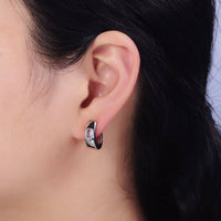 Gold Filled Clear Oval CZ 15mm Thick Huggie Earrings