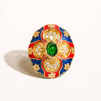 Darla 18K Gold Vintage Statement Oval Ring