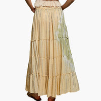 Smocked Waist Tassel Maxi Skirt