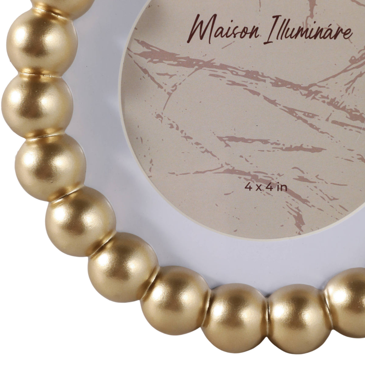 Gold Glass Beaded Picture Frame - 6x6 in.