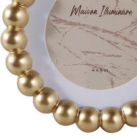 Gold Glass Beaded Picture Frame - 6x6 in.