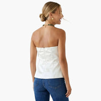 Tailored Long Satin Tube Top