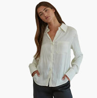 Woven Button Down Long Sleeve Top