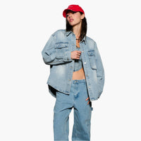 Oversized Denim Shacket with Pockets