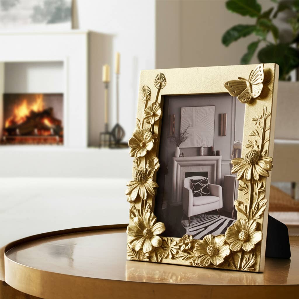 Gold Resin Boho Picture Frame - 4x6 in.