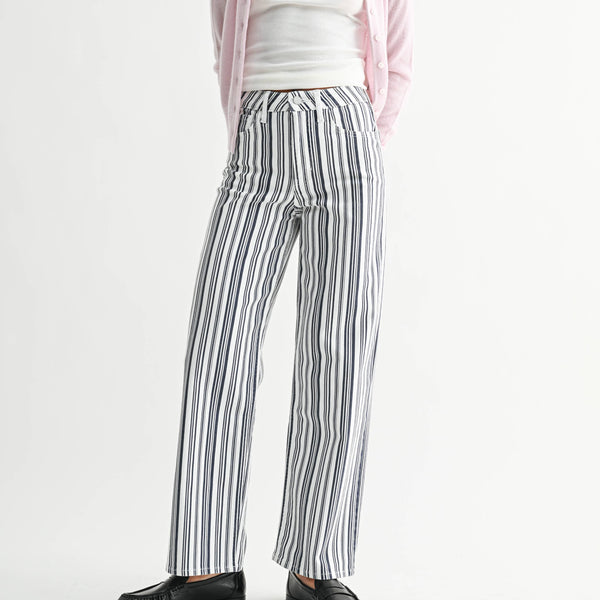 Stripe High Rise Vintage Straight Jeans