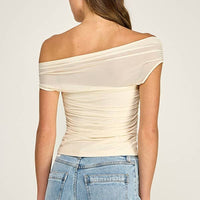 Ivory Sheer Off Shoulder Top