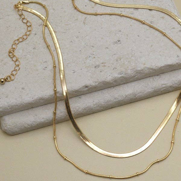 Double Snake Chain Layer Necklace