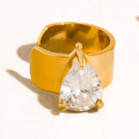 Jessenia 18K Gold Plated Non-Tarnish Pear Crystal Cuff