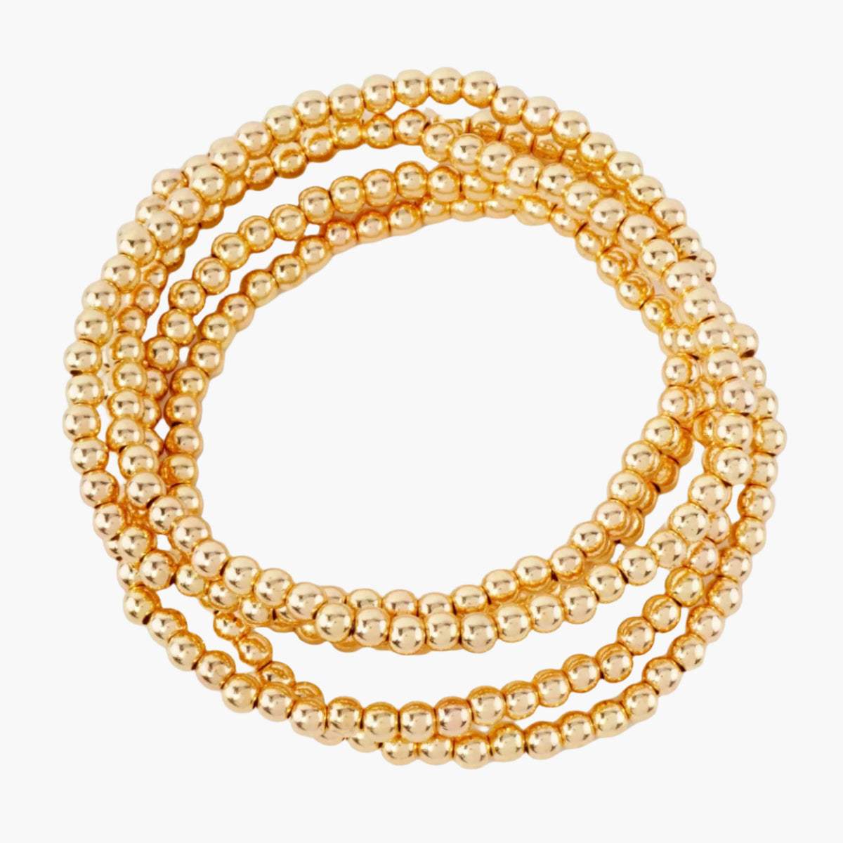 5PC-Set Metallic Beads Stackable Stretch Bracelets