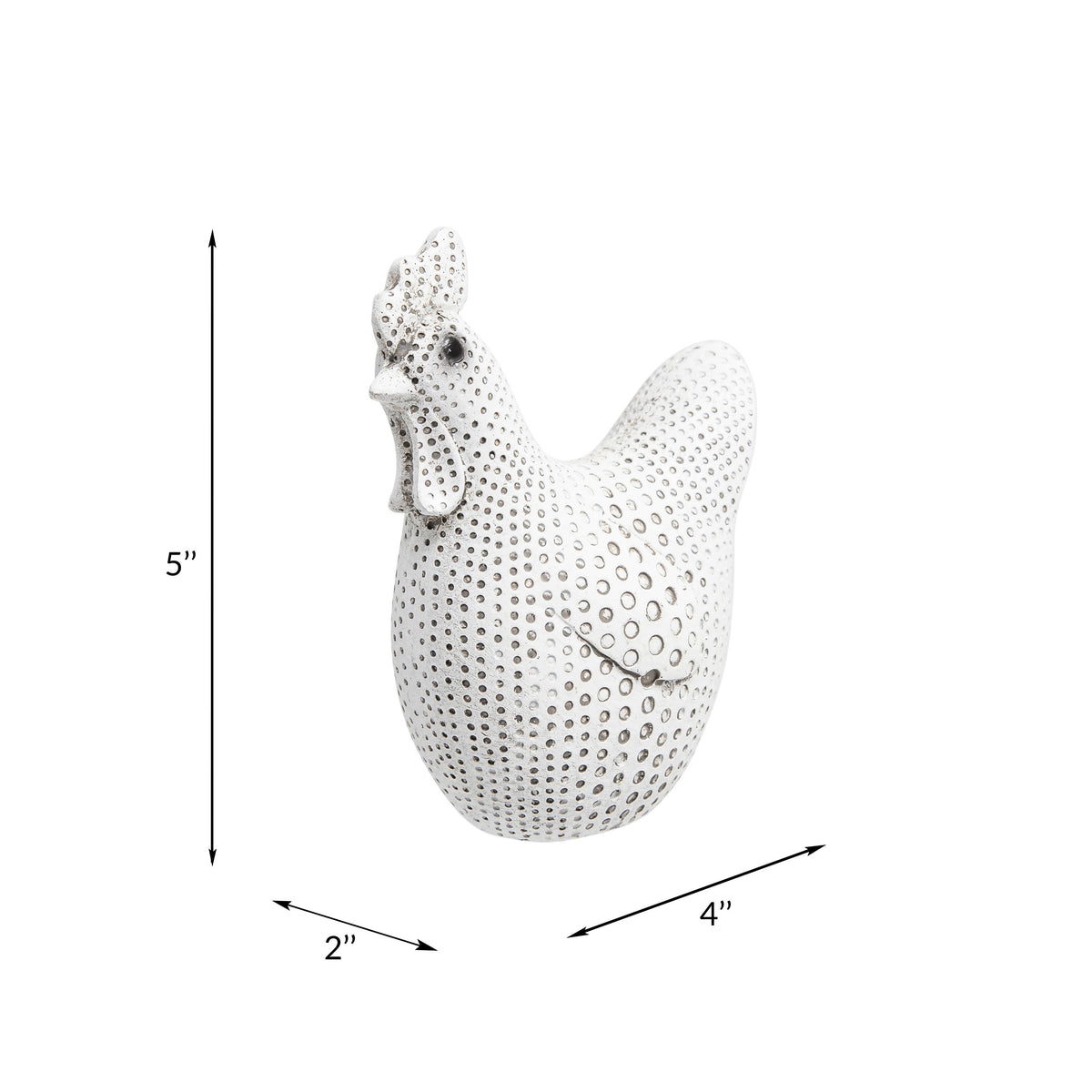 White Resin Spotted Chicken - Decorative Sculpture
