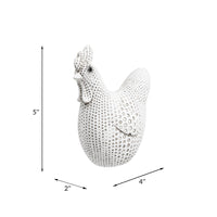 White Resin Spotted Chicken - Decorative Sculpture