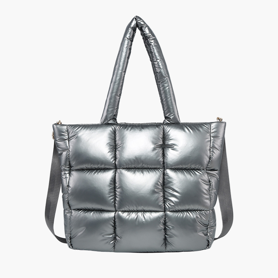 Gun Metal Kiersten Puffer Hobo w/ Strap