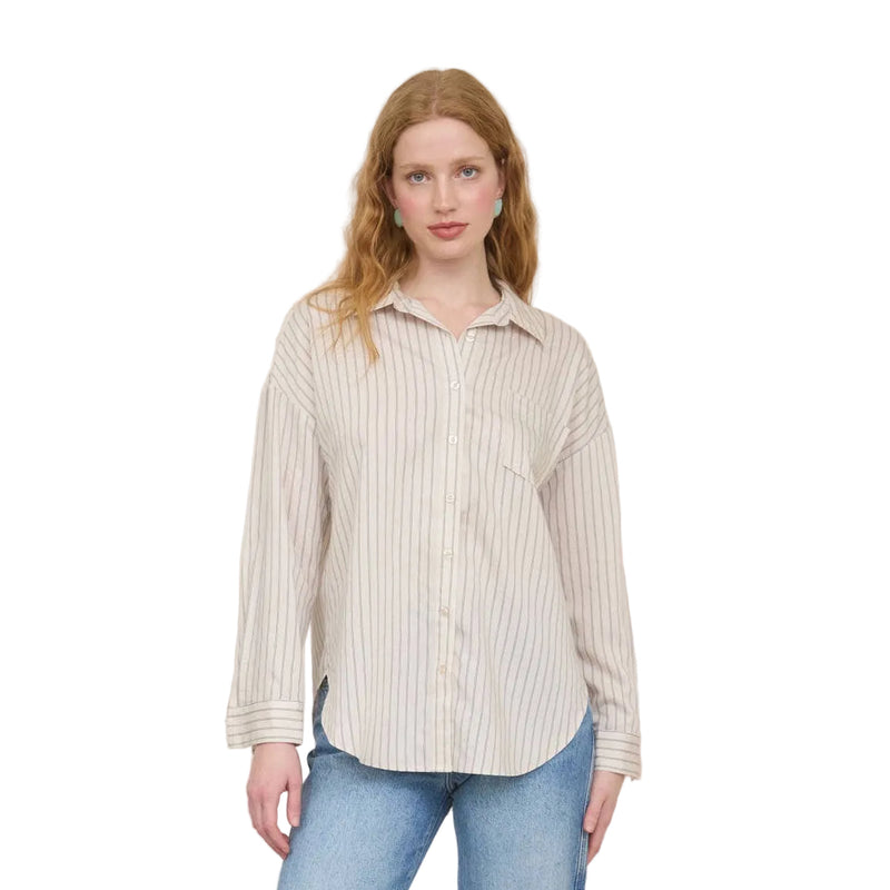 Striped Collared Long Sleeve Shirt