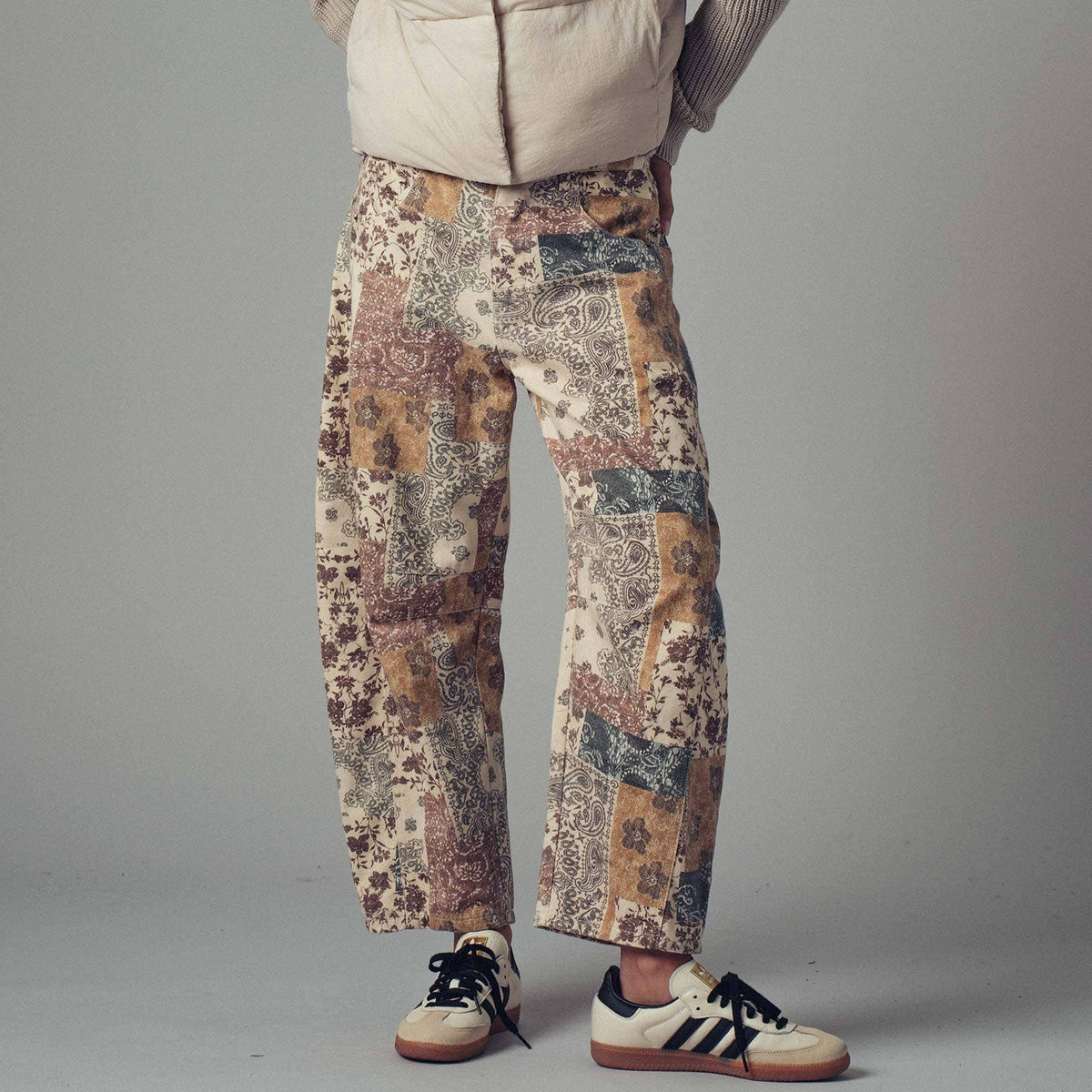 Boho Patchwork Wide Leg Pants