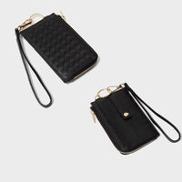 Woven Slim Cardholder Wallet With Wristlet